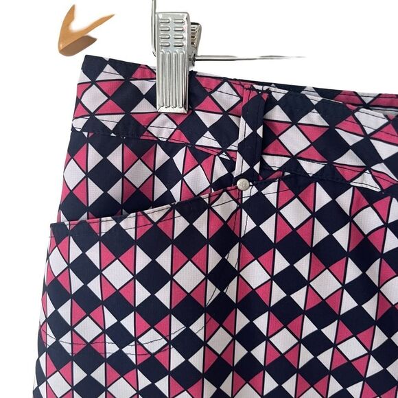 Nivo by Lanctot Pink Navy Geometric Athletic Golf Skort Skirt - Picture 8 of 8